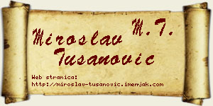 Miroslav Tušanović vizit kartica